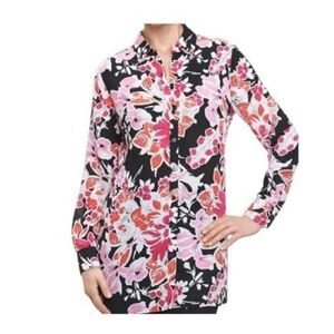 Foxcroft Jade‎ Blooming Floral Tunic Top